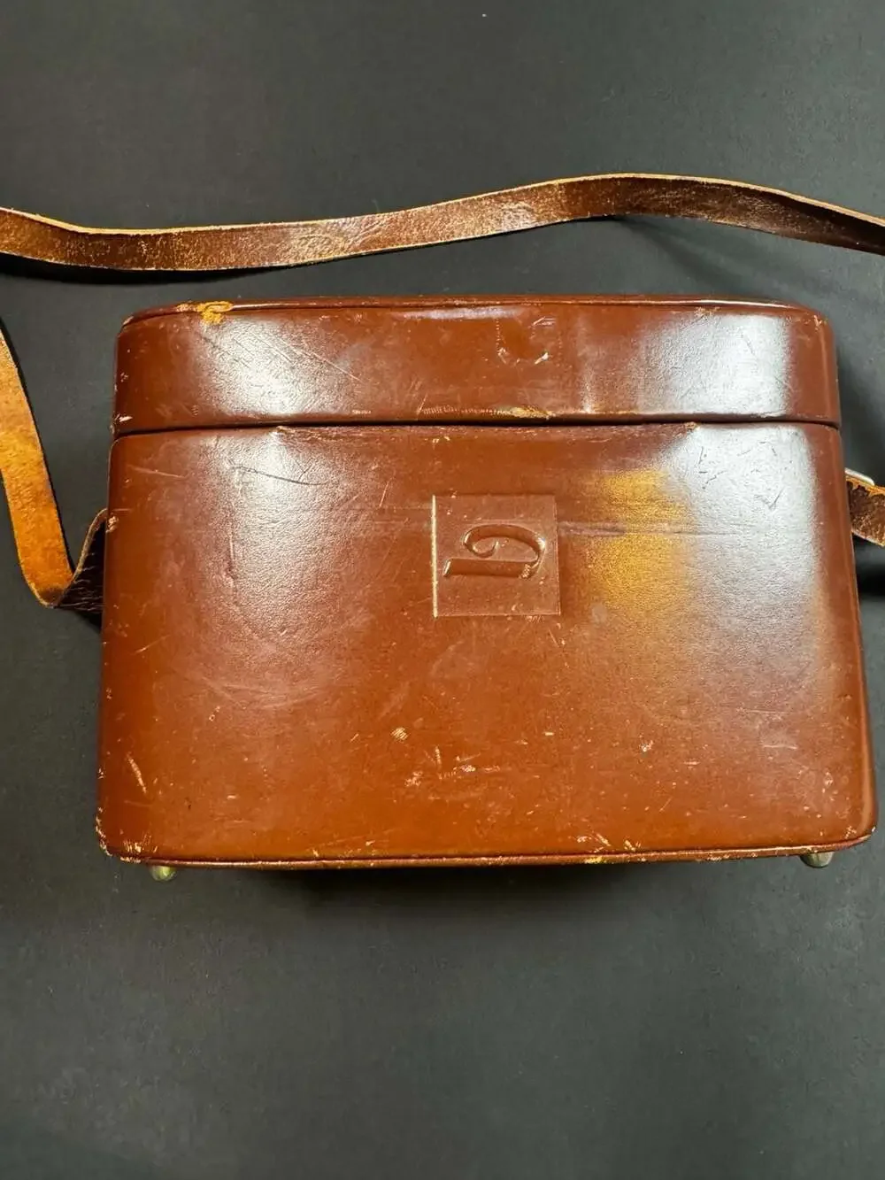 Vintage Omnica Deluxe Brown Leather Hard-Shell Camera Carrying Case
